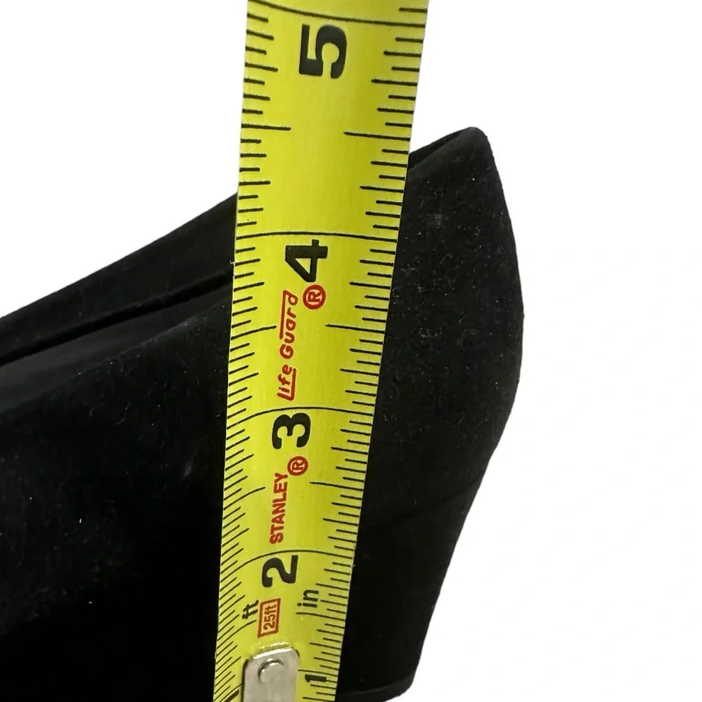 STUART WEITZMAN Black Suede Wedge Heels Pump for Women, Size 6.5.